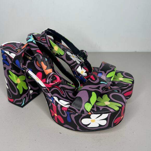 Larroudé Dolly Napa Flower Power Platform Sandal Size 11 - Picture 2 of 10